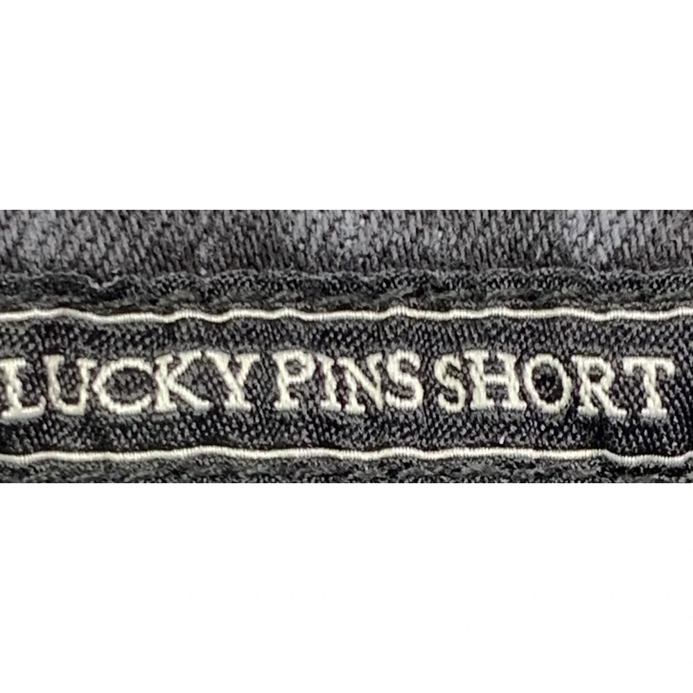 Lucky Brand Jean Shorts Womens Size 2/26 Lucky Pins Distressed Denim Black Jeans